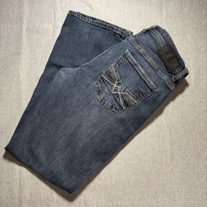 BKE Men's Straight Fit Dark Blue Jeans